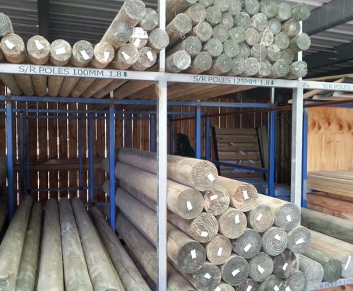 Treated Pine H4 Super Round Lathed Poles 75mm, 100mm, 125mm 150mm diameter